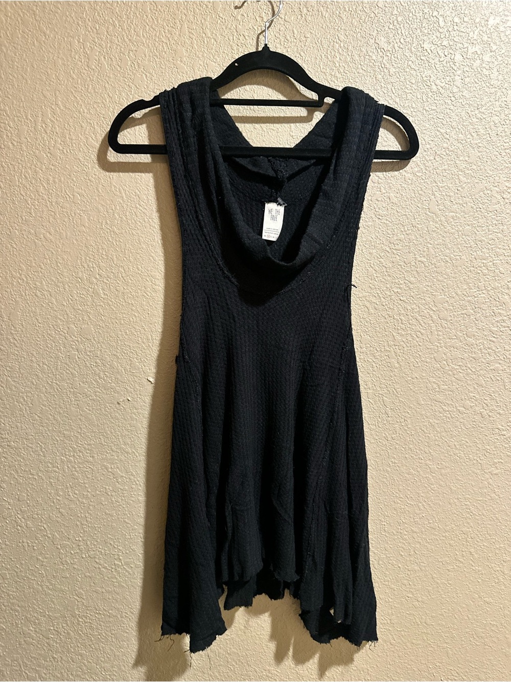 Free People Black Sleeveless Cowl Neck Swing Tank Small